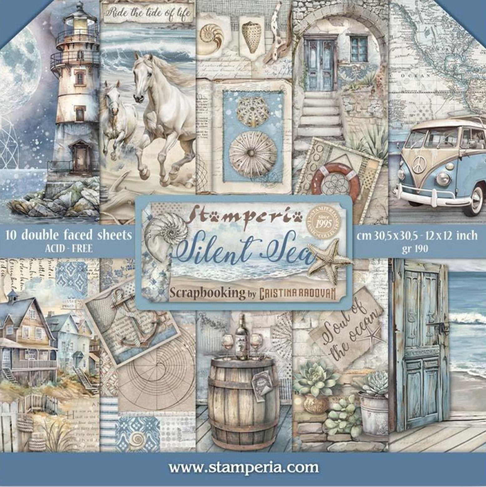 Stamperia Silent Sea 12” x 12” Paper Pad